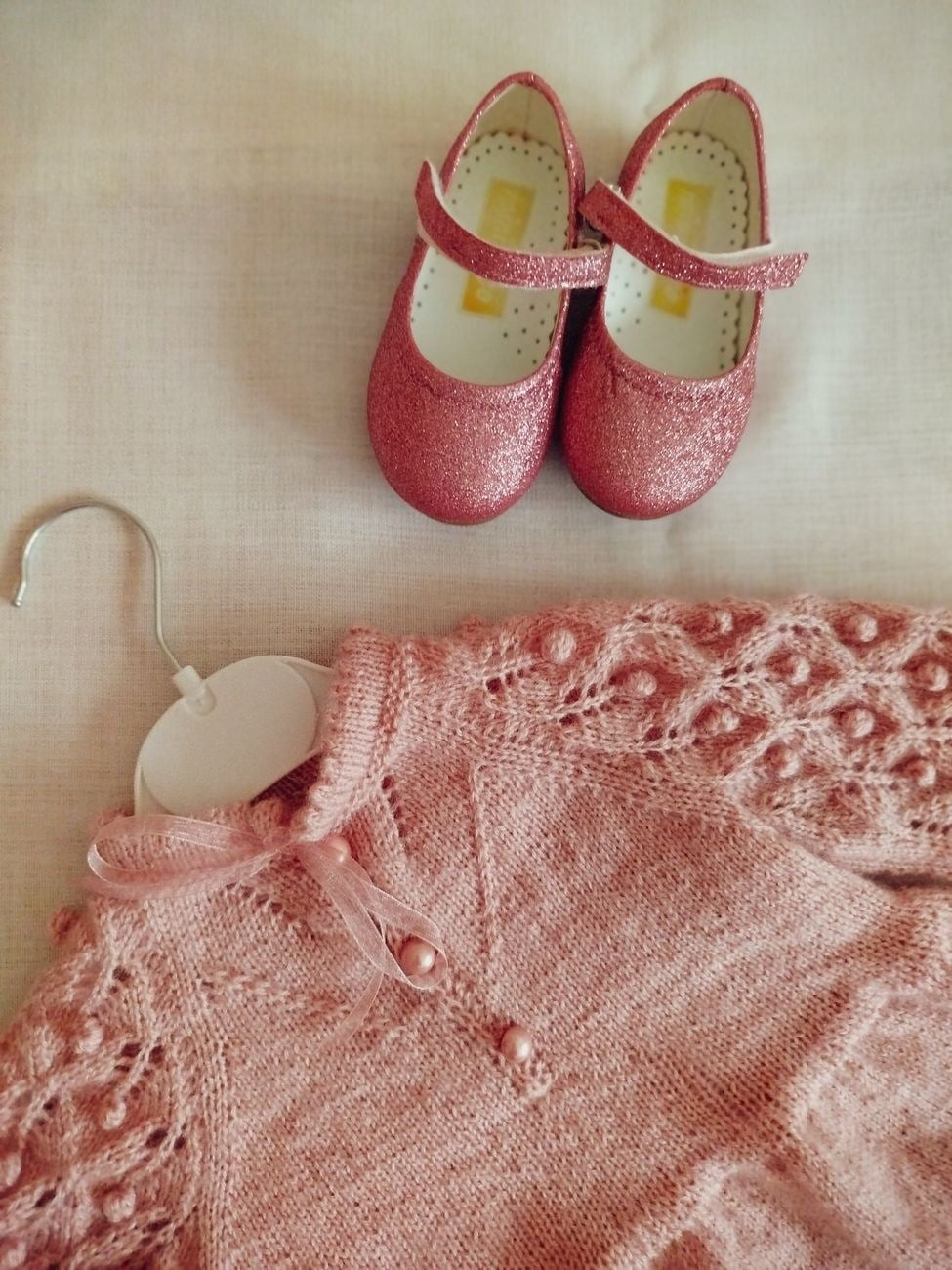 Conjunto Tricô Rosa — Bebê